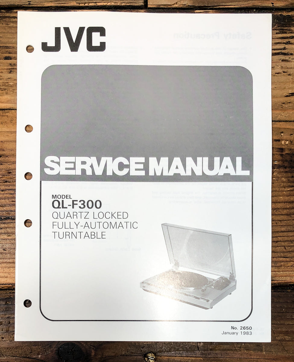 JVC QL-F300 Record Player / Turntable Service Manual *Original*