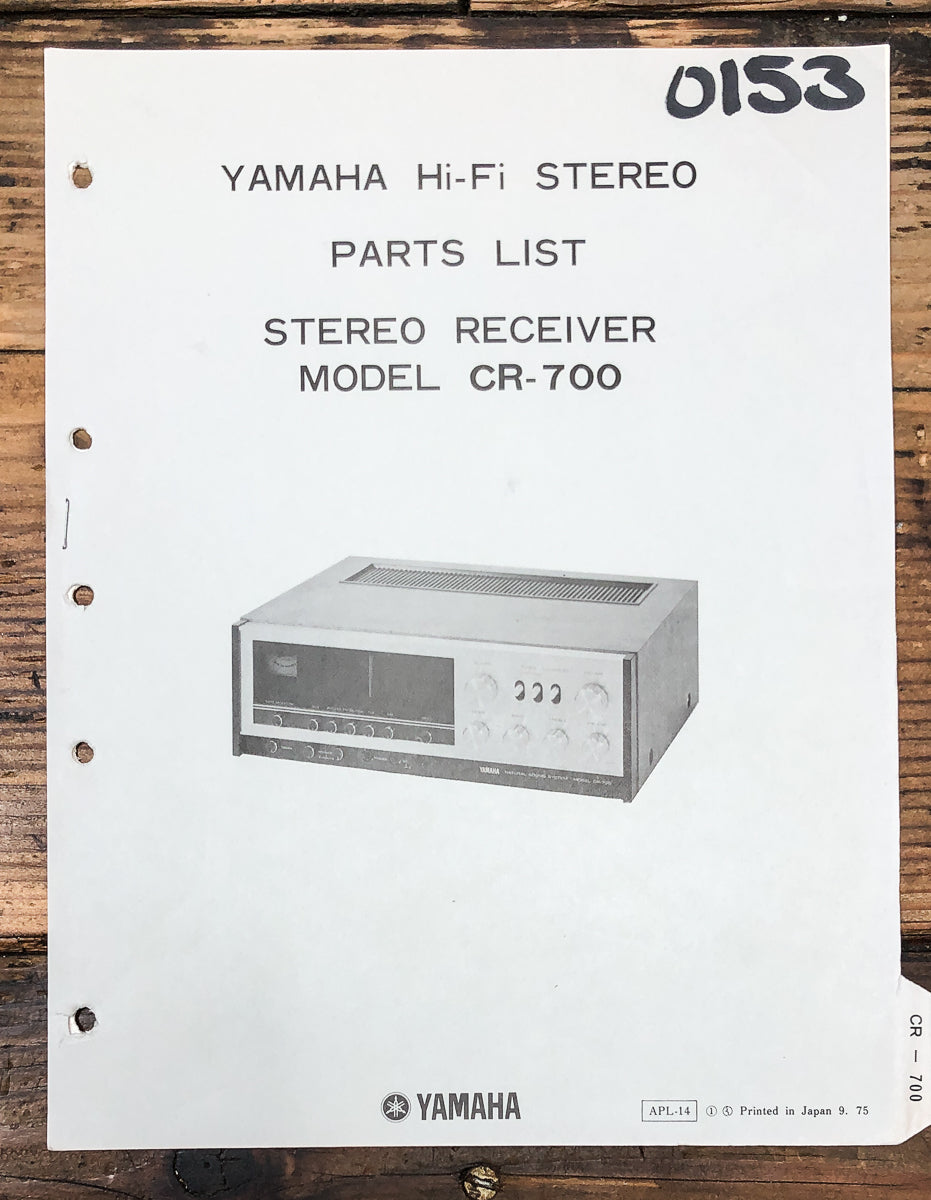 Yamaha CR-700 Receiver Parts List Manual *Original*