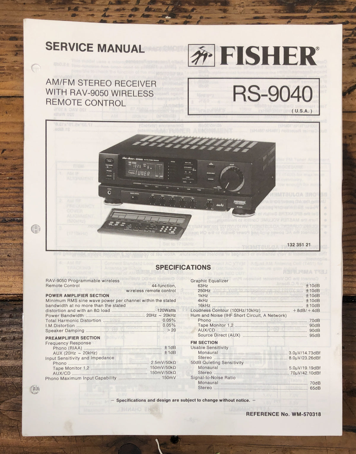 Sharp RS-9040 Receiver Service Manual *Original*