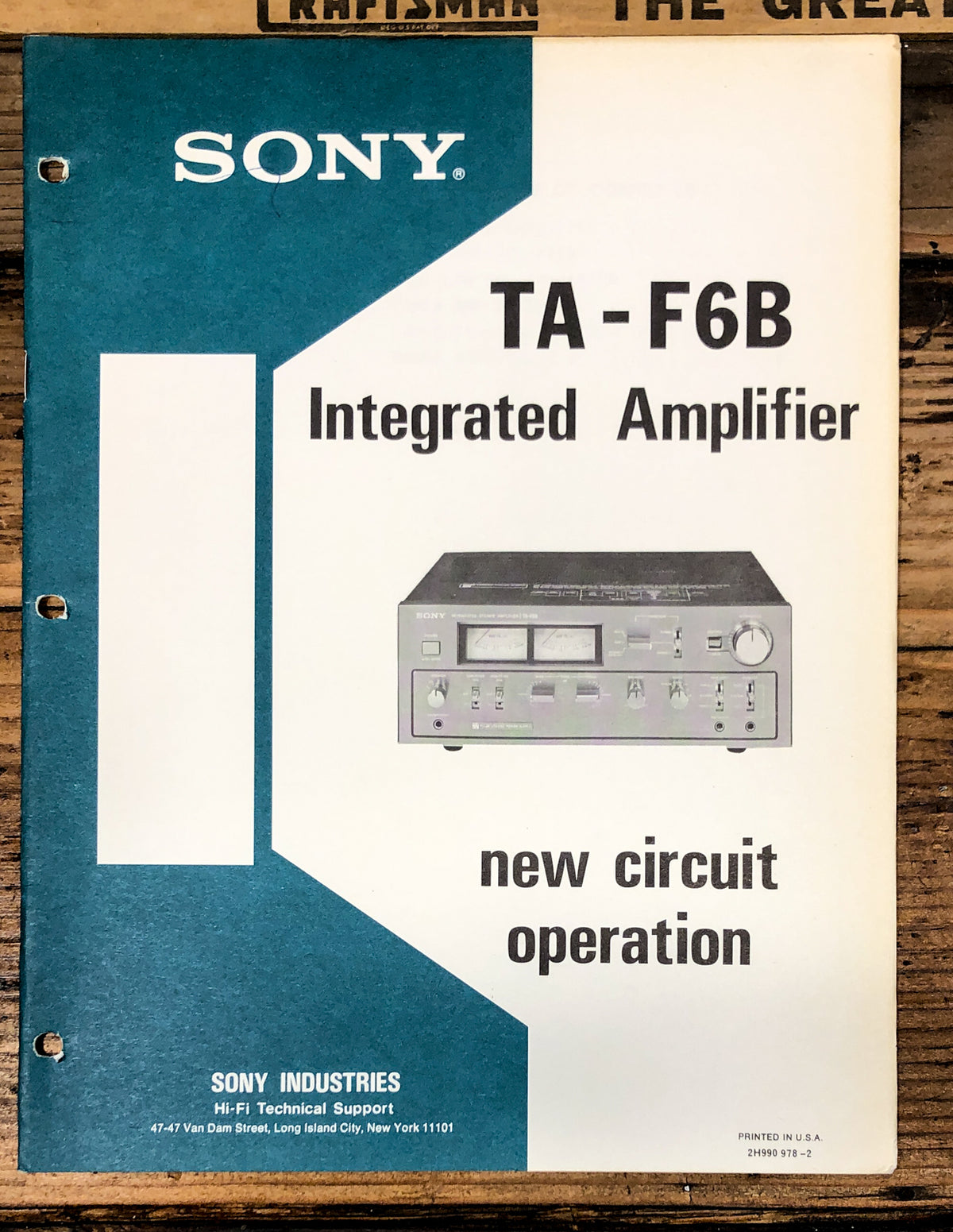 Sony TA-F6B Amplifier Service Manual *Original*