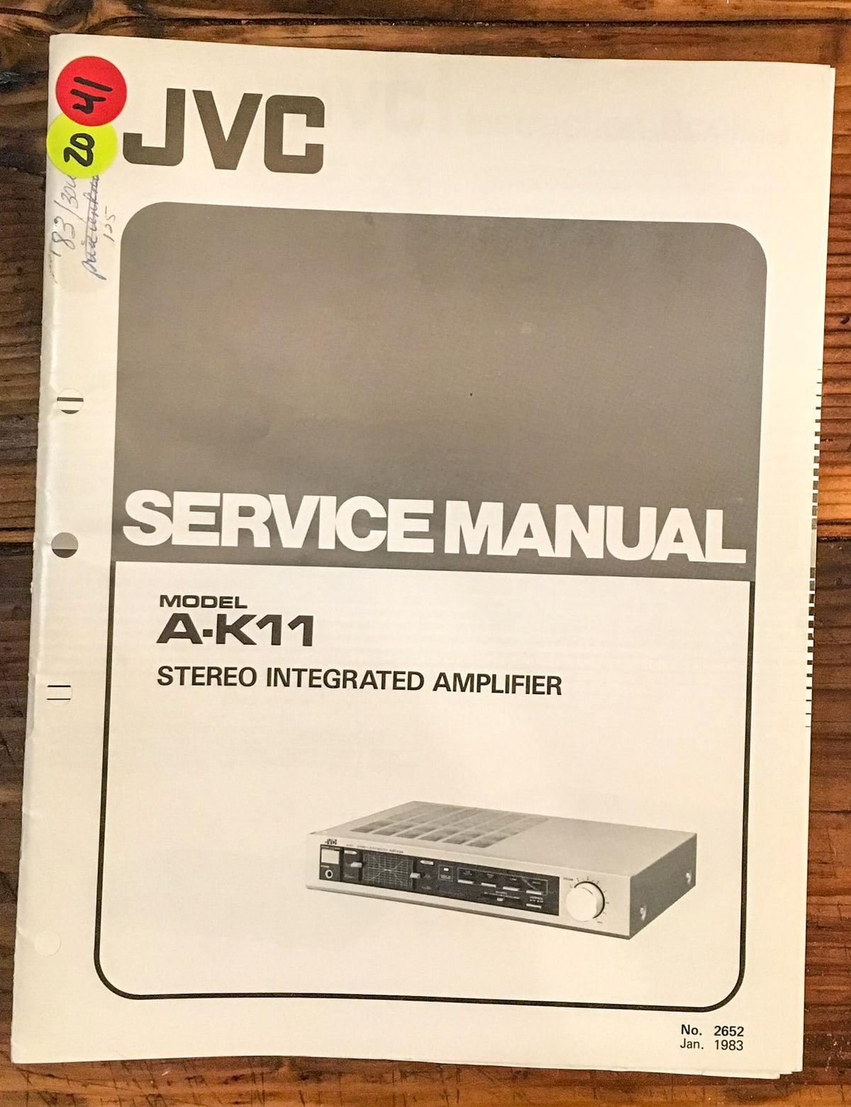 JVC A-K11 Amplifier Service Manual *Original*
