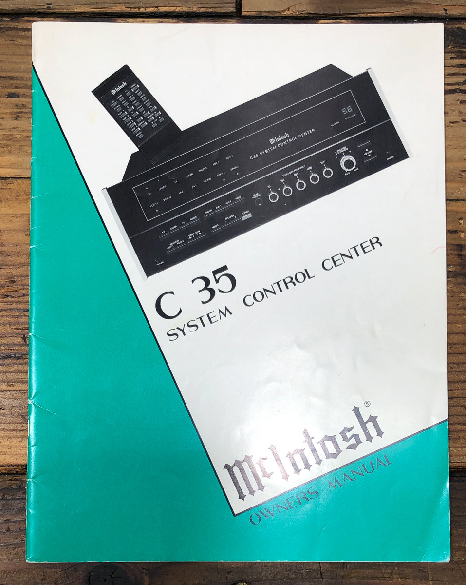 McIntosh C35 C-35 Preamp / Preamplifier Owners / User Manual *Original*