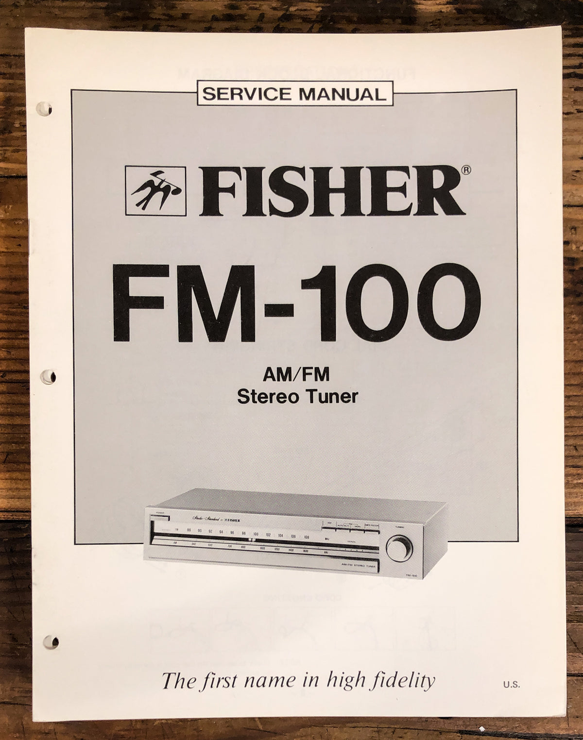Fisher FM-100 Tuner Service Manual *Original*