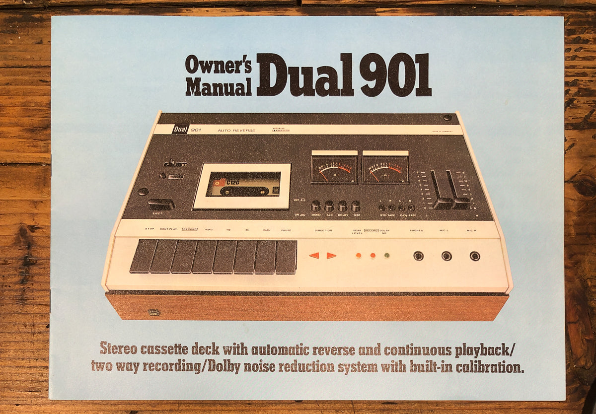 Dual Model 901 Cassette Owners / User Manual *Original*