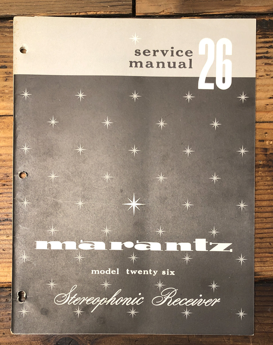 Marantz Model 26 Receiver Service Manual *Original* #1