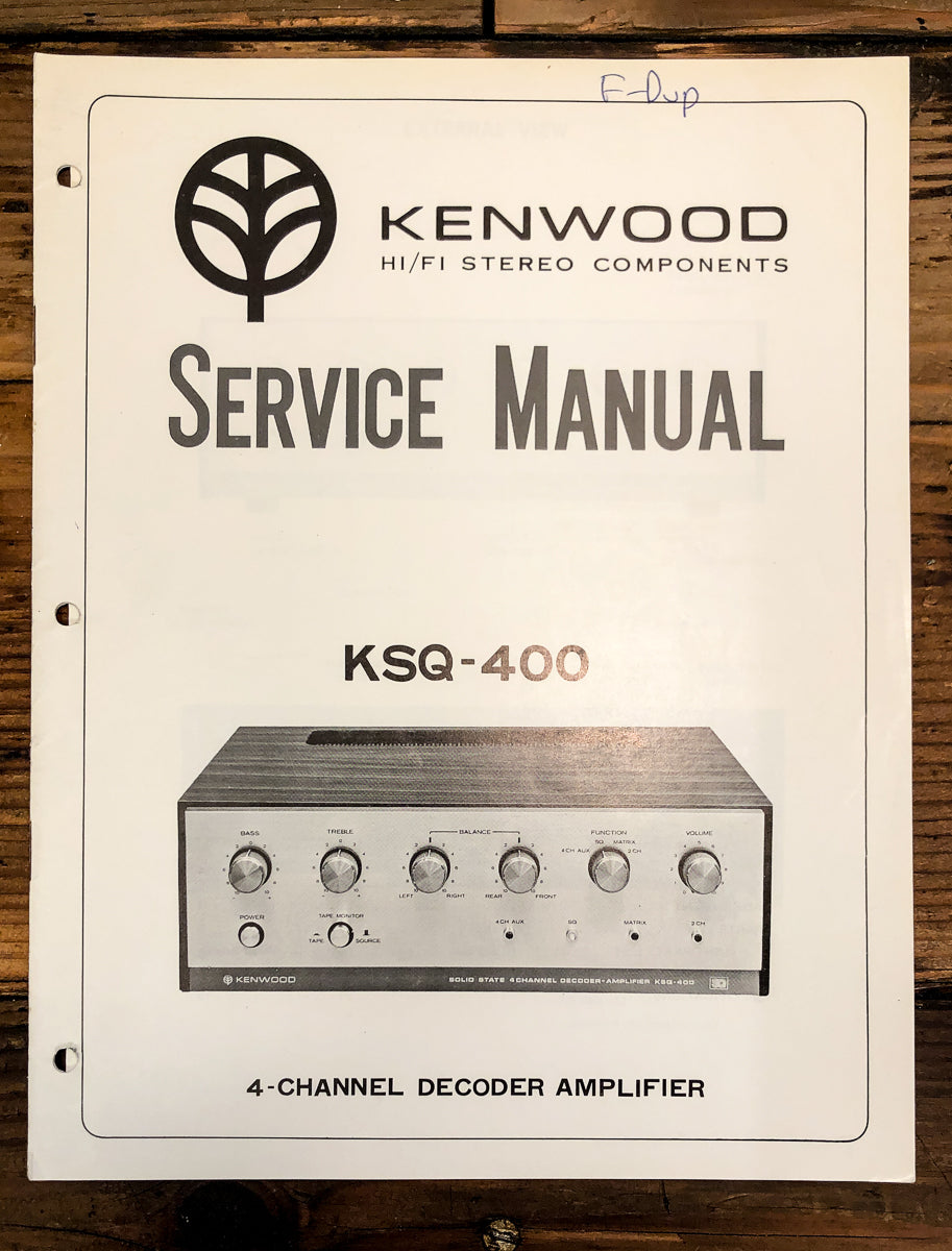 Kenwood KSQ-400 4 Channel Decoder Service Manual *Original*