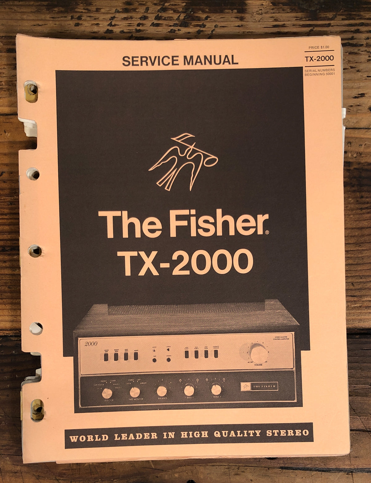 Fisher TX-2000 Tuner Service Manual *Original*