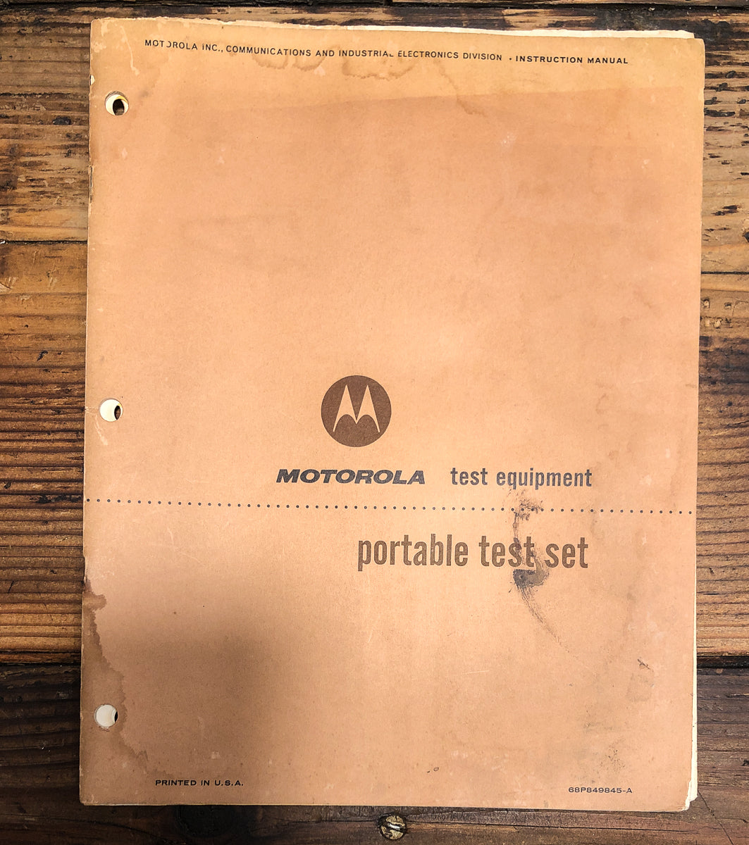Motorola TU546 TU546P Portable Test Set Owner & Service Manual *Original*