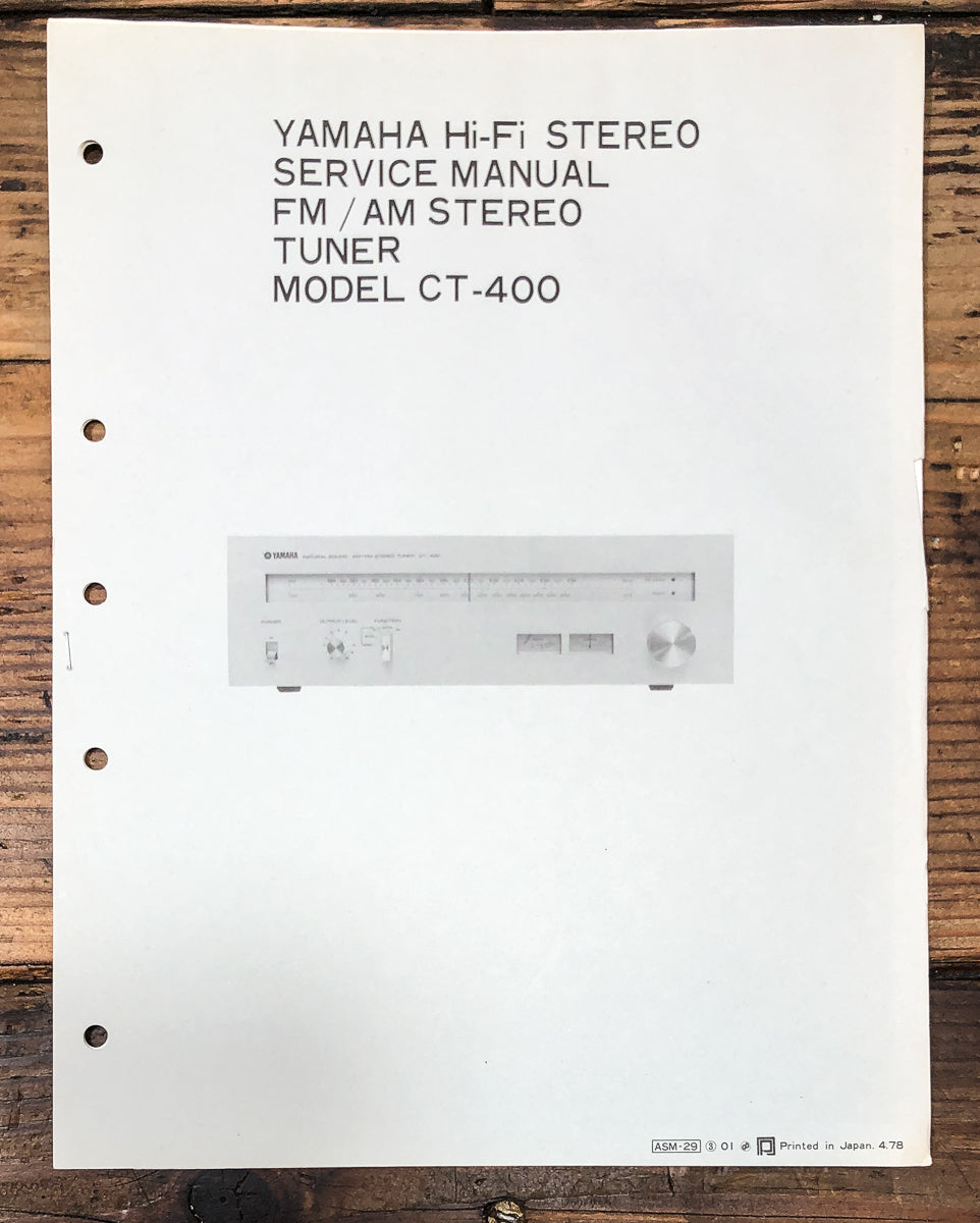 Yamaha CT-400 Tuner Service Manual *Original*