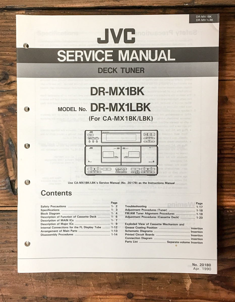 JVC DR-MX1 BK LBK Stereo Service Manual *Original*
