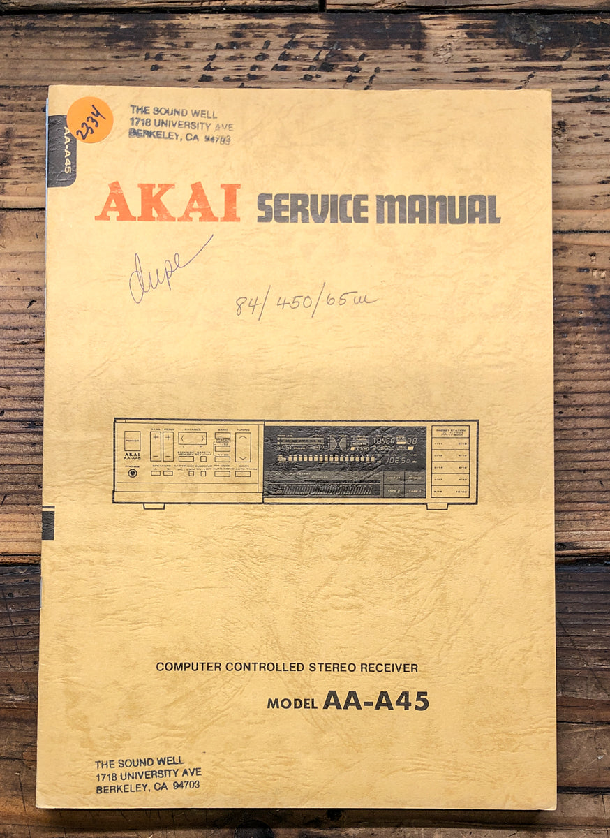 Akai AA-A45 Receiver Service Manual *Original*