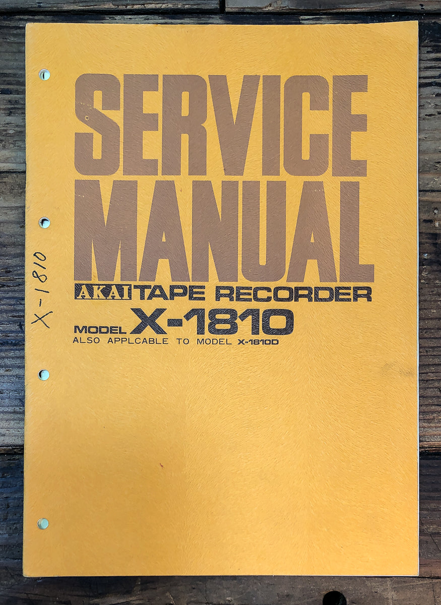 Akai Model X-1810 X-1810D Service Manual *Original*
