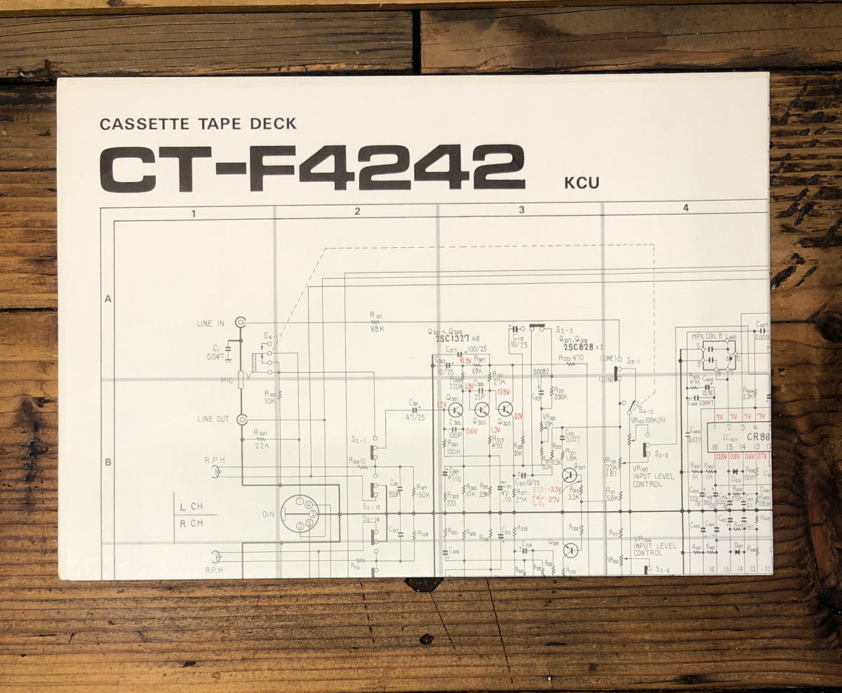 Pioneer CT-F4242 Cassette Fold Out Schematic *Original*
