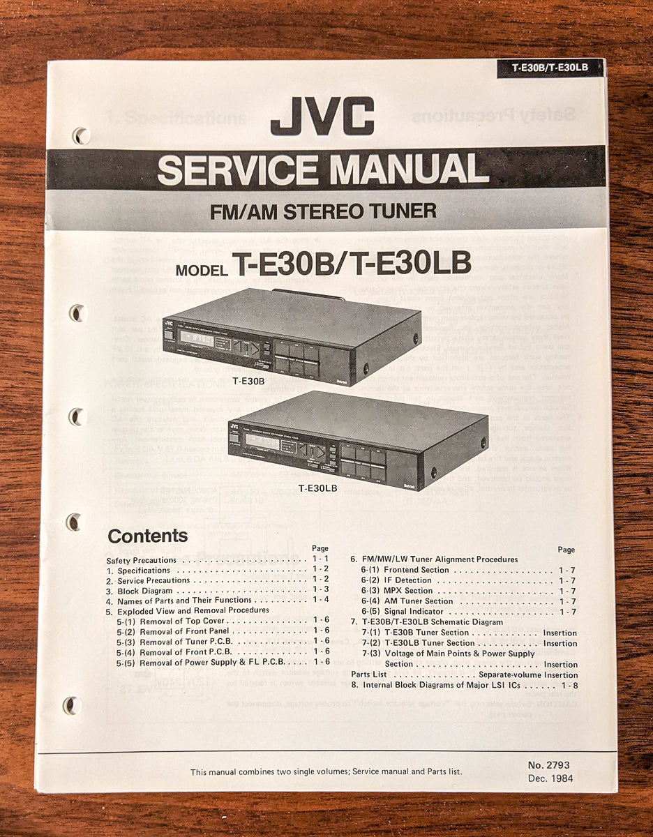 JVC TA-E30B T-E30LB Tuner Service Manual *Original*