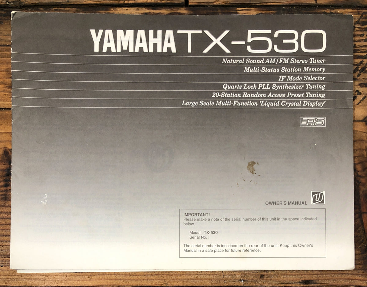 Yamaha TX-530 Tuner Owner / User Manual *Original*