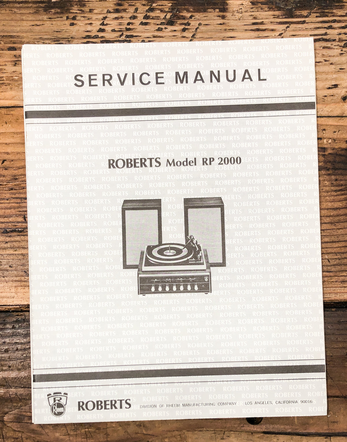 Roberts Model RP 2000 Stereo Service Manual *Original*
