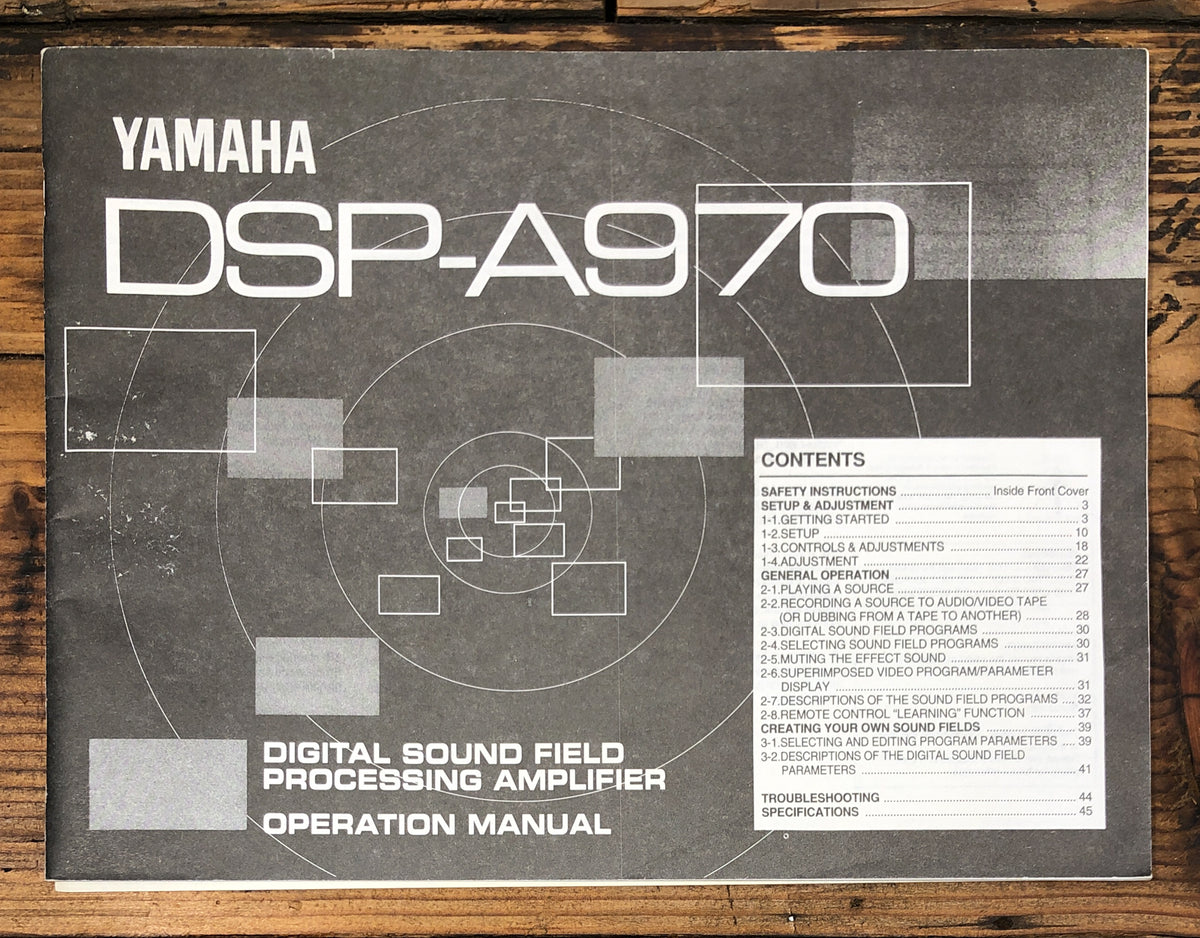 Yamaha DSP-A970 Processing Amplifier Owner / User Manual *Original*