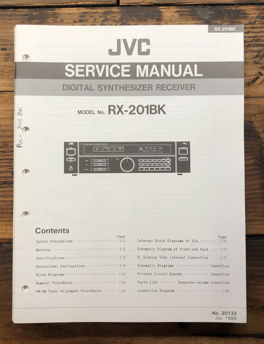 JVC RX-201 Receiver Service Manual *Original*
