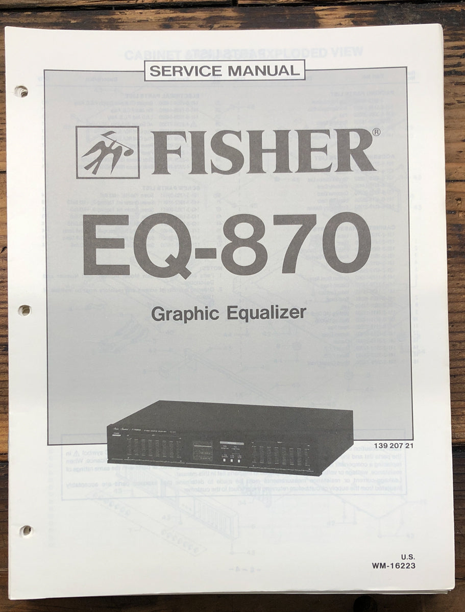 Fisher EQ-870 Equalizer Service Manual *Original*