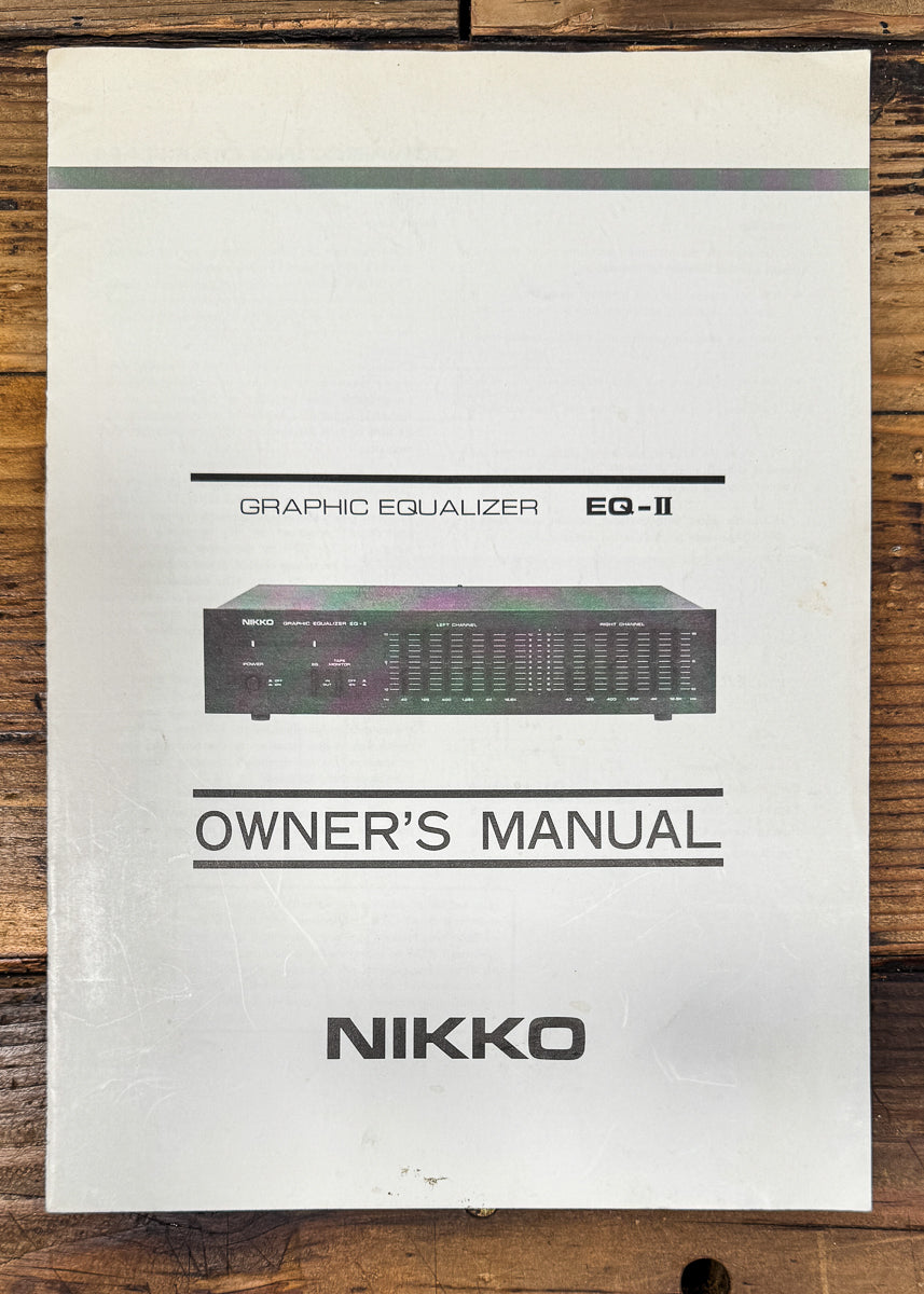 Nikko EQ-2 / EQ-II Equalizer Owners / User Manual *Original*