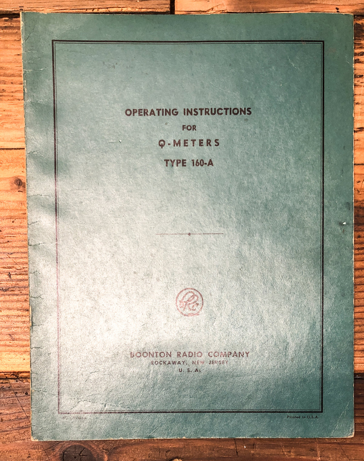 Boonton Radio Co. Type 160 A 160A Q Meter Owner / User Manual *Original*
