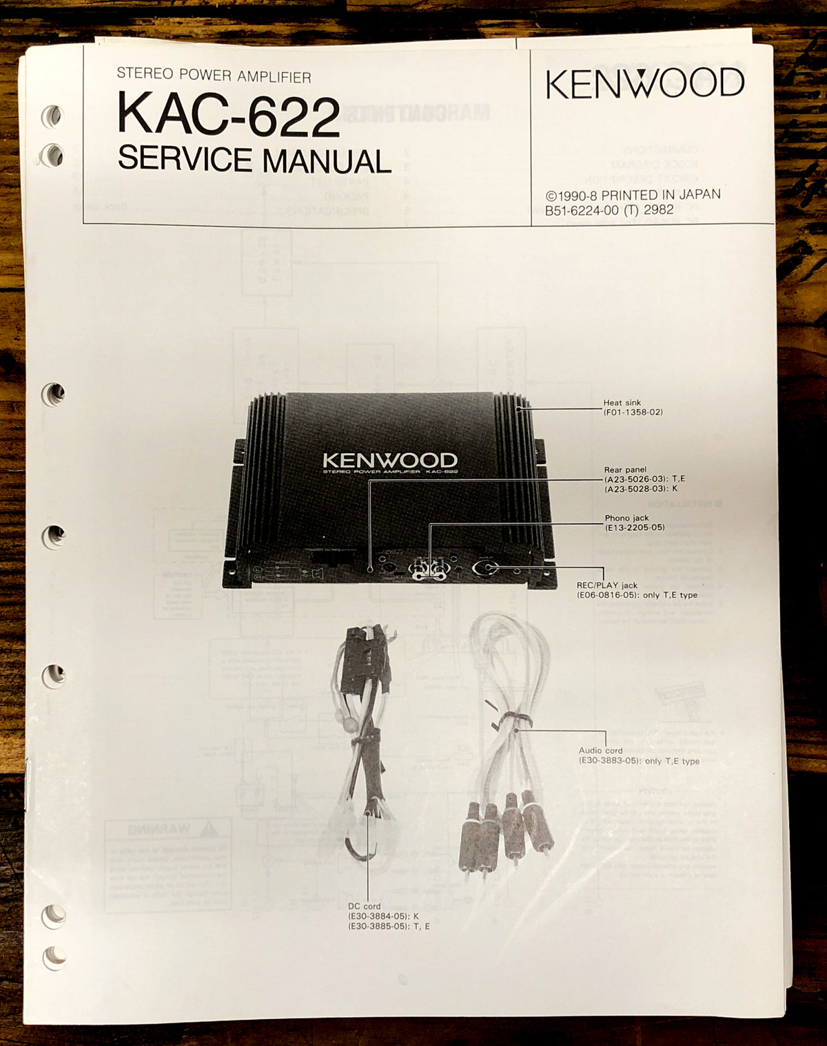 Kenwood KAC-622 Amplifier Service Manual *Original*