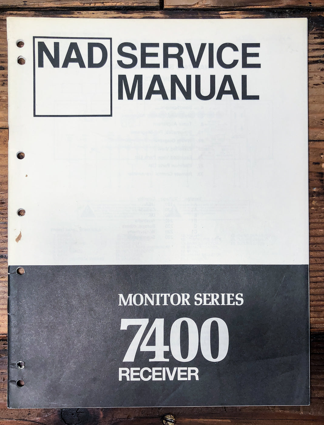 NAD Model 7400 Receiver Service Manual *Original*