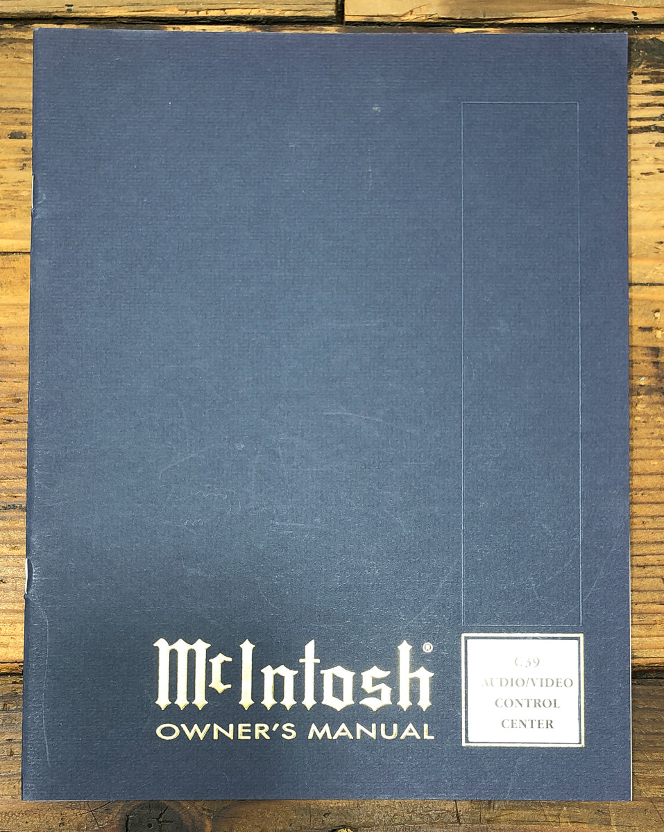 McIntosh C39 C-39 Preamp / Preamplifier Owners / User Manual *Original*