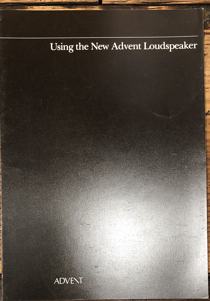 Advent New Advent Speaker Owners / User Manual *Original*