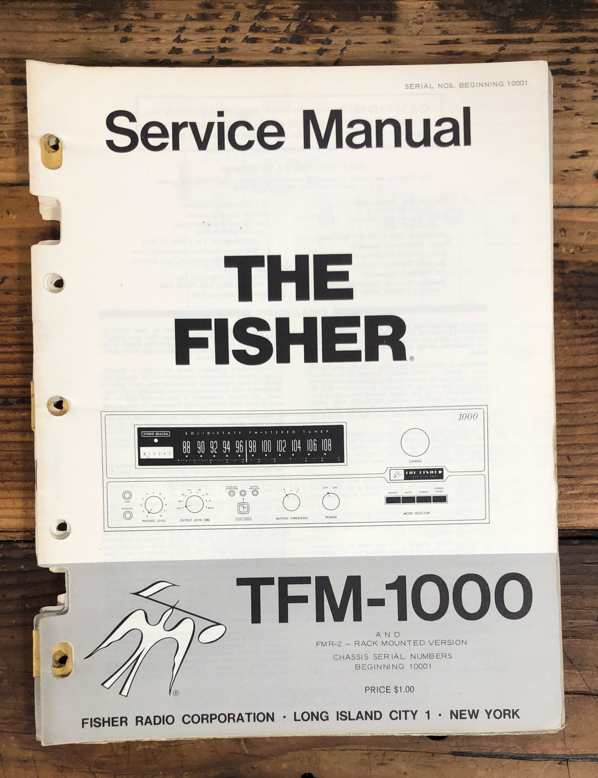 Fisher TFM-1000 Tuner Service Manual *Original*