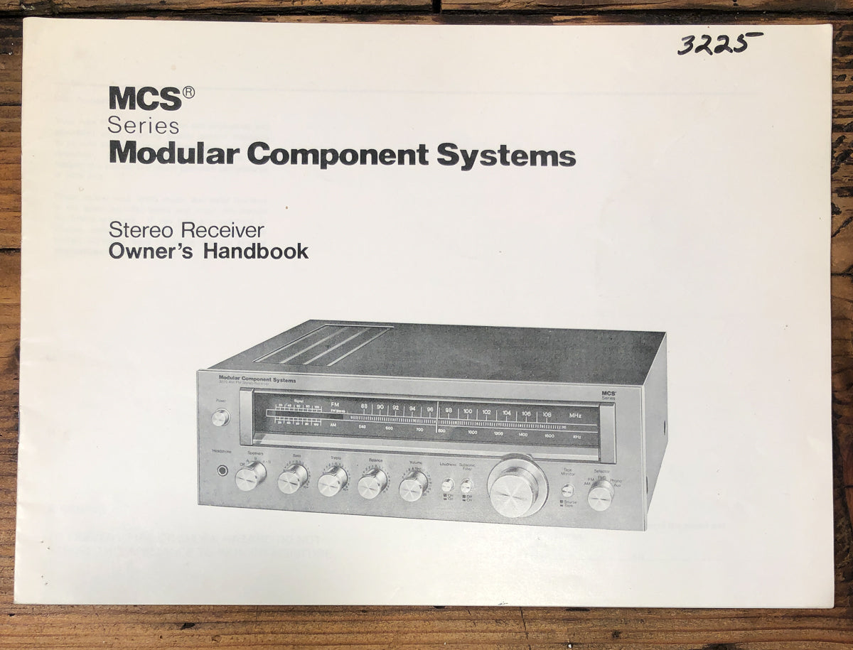 MCS Model 3225 Receiver Owners / User Manual *Original*