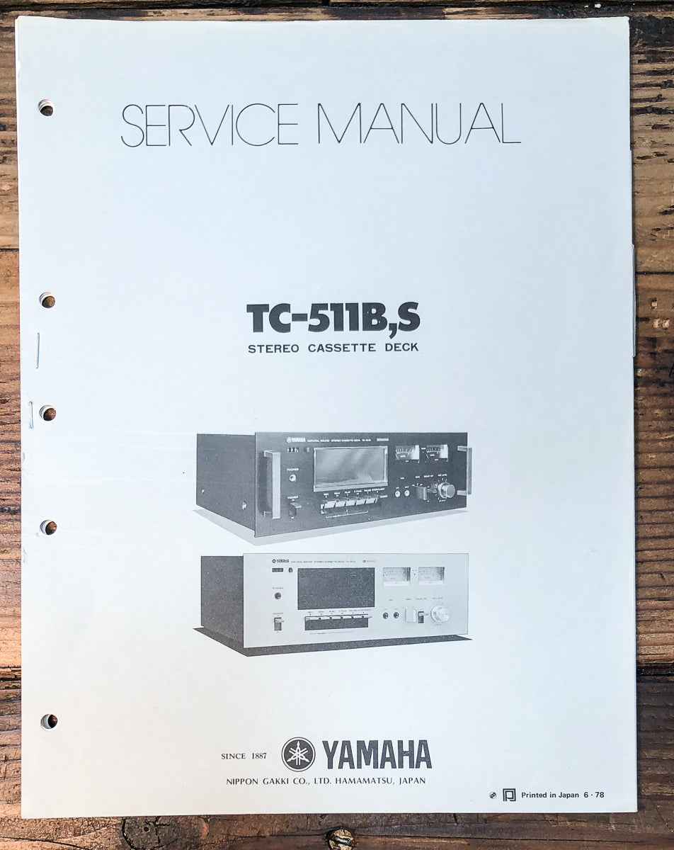 Yamaha TC-511B TC-511S Cassette Service Manual *Original*