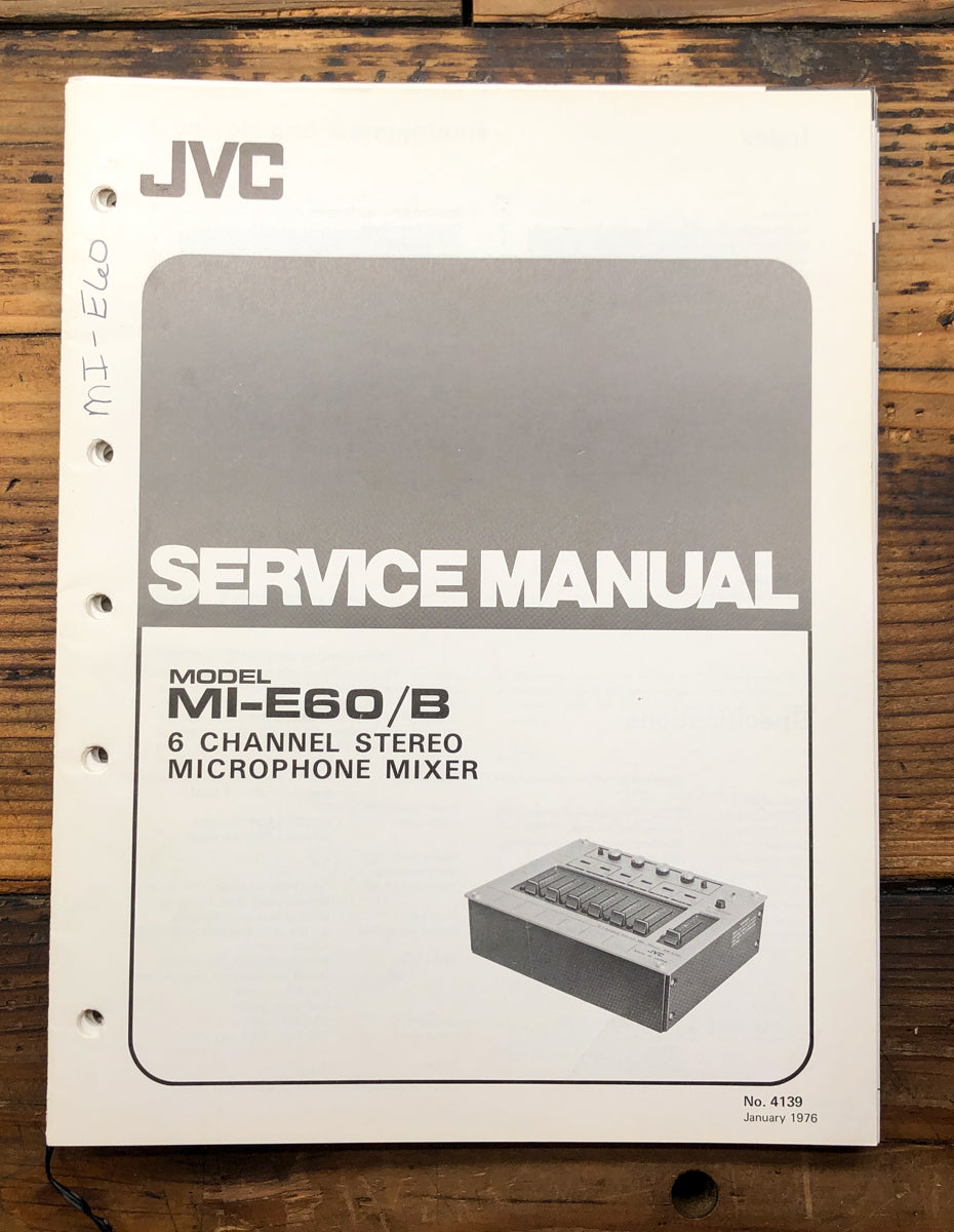JVC MI-E60 MI-E60B Mixer Service Manual *Original*