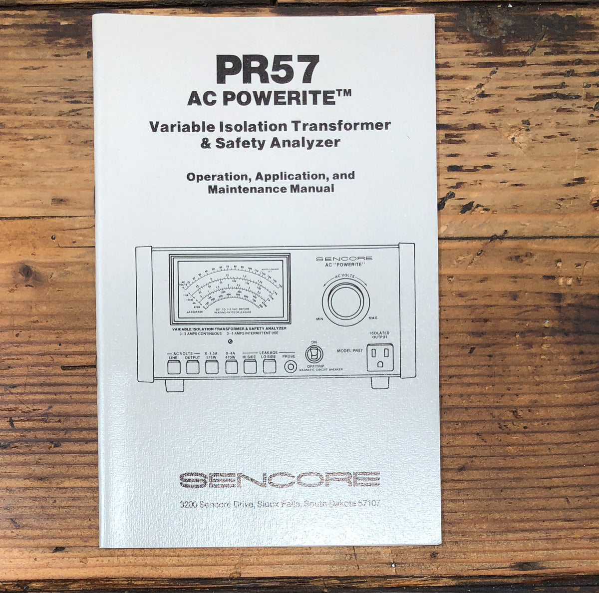 Sencore PR57 PR-57 AC Powerite Owners / User Manual *Original*