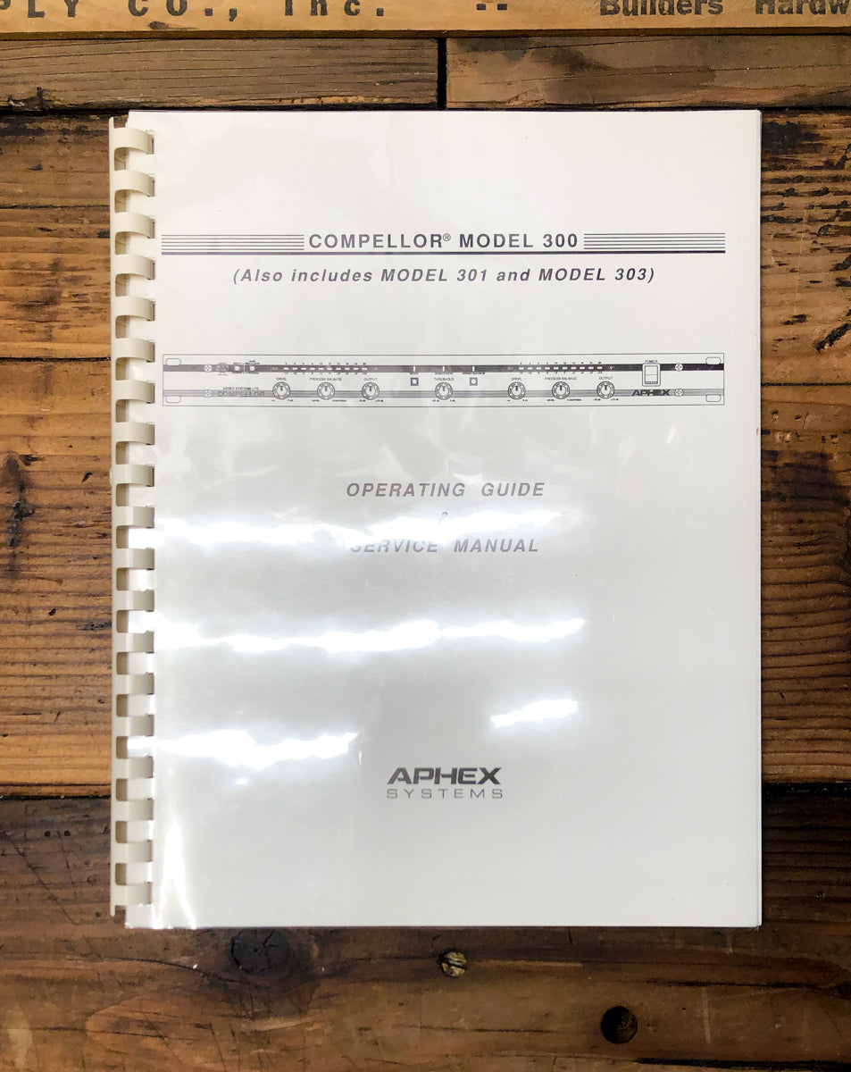 Aphex Systems Model 300 301 303 Owners & Service Manual *Original*