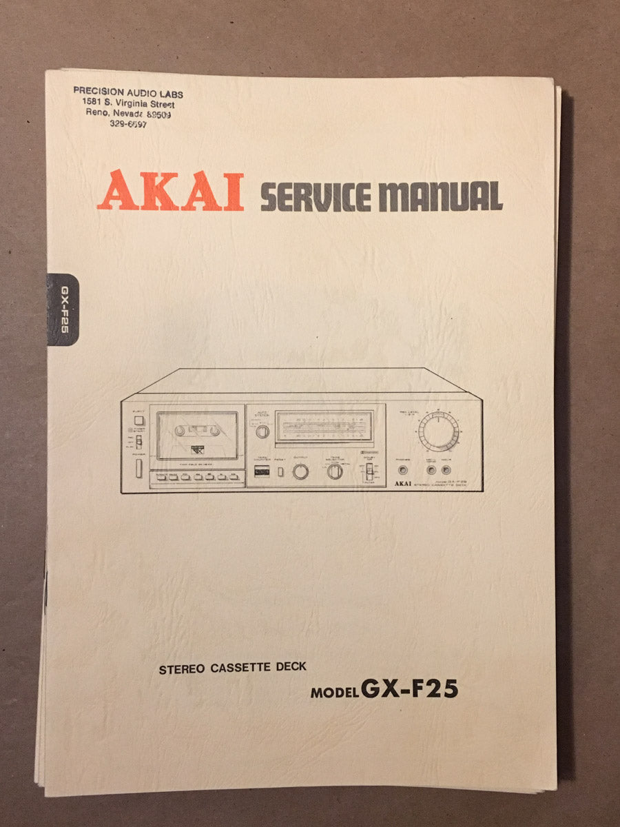 Akai GX-F25 Cassette Service Manual *Original*