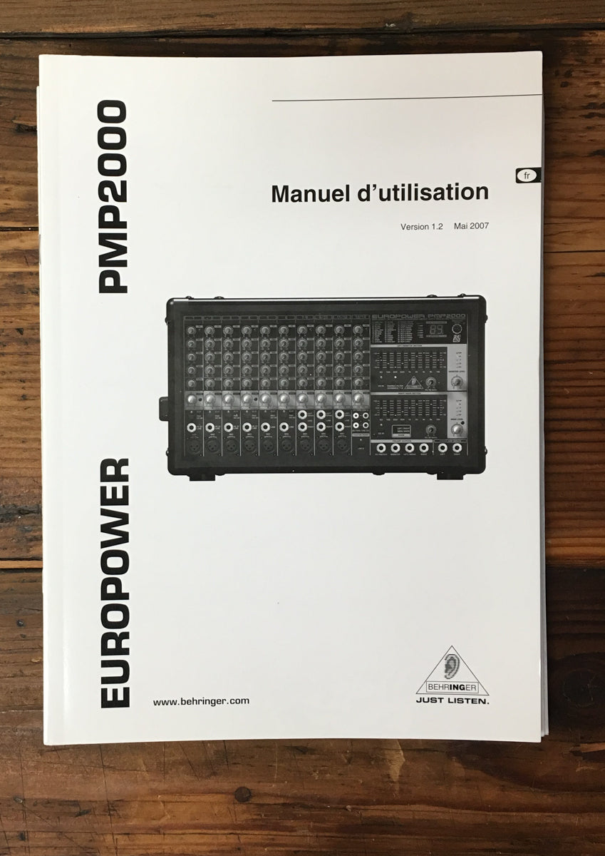 Behringer Europower PMP2000 Mixer User / Owner Manual FRENCH *Original*