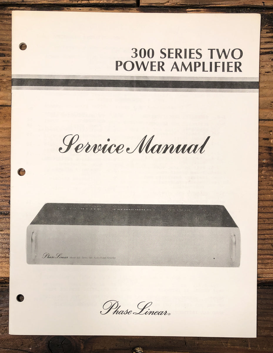 Phase Linear Model 300 MK2 / Series 2 Amplifier Service Manual *Original*