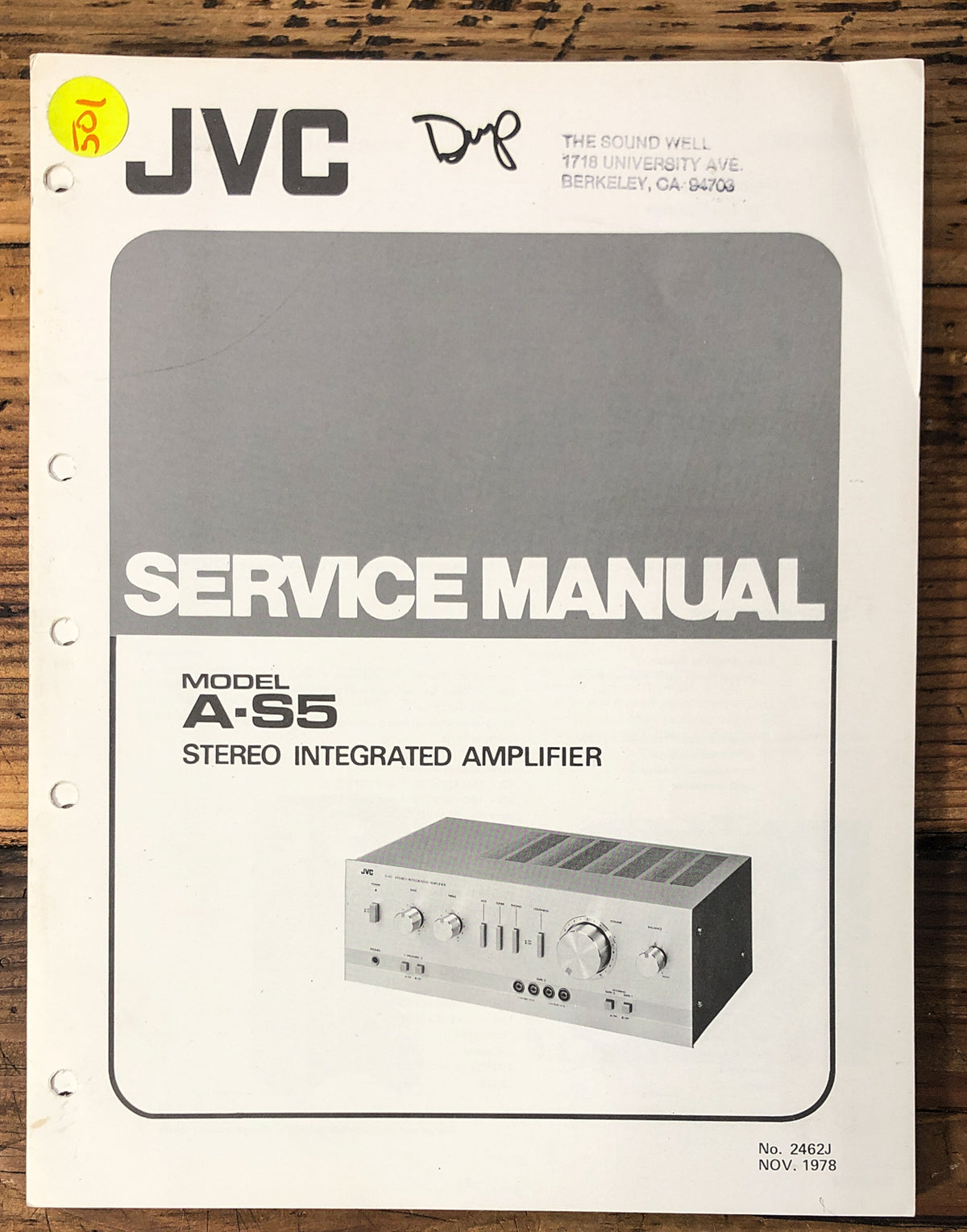 JVC A-S5 Amplifier Service Manual *Original*