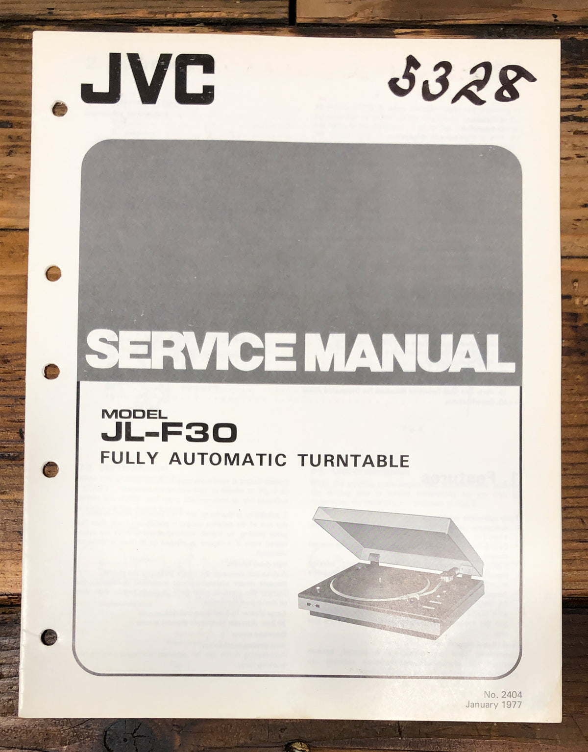 JVC JL-F30 Record Player / Turntable Service Manual *Original*