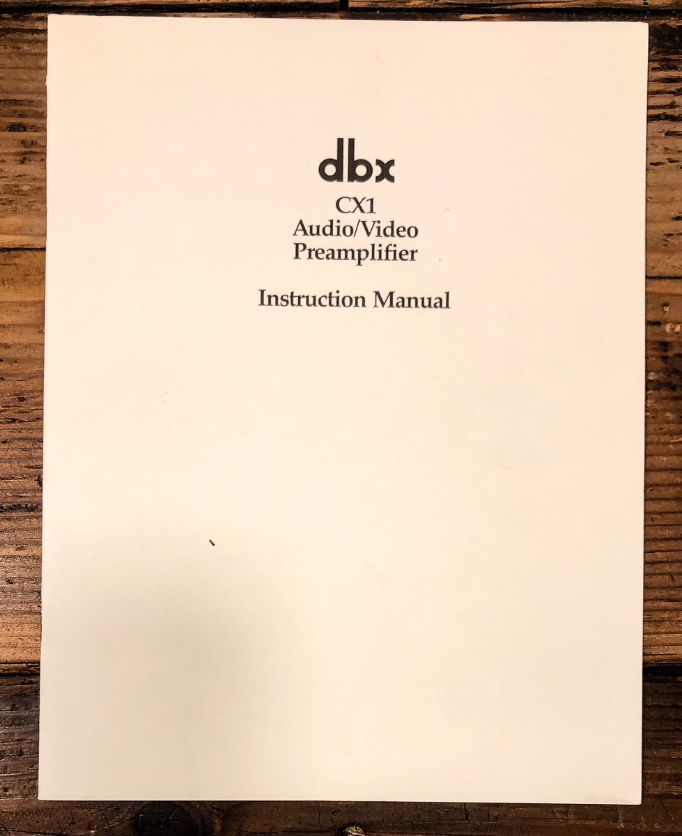 DBX CX-1 CX1 AV Preamplifier Owners / User Manual *Original*