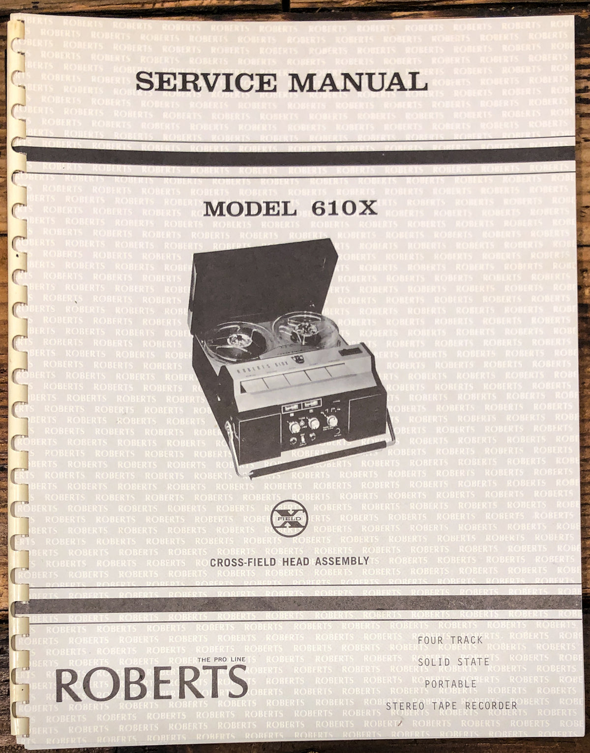 Roberts Model 610X 610 X Tape Recorder Service Manual *Original*