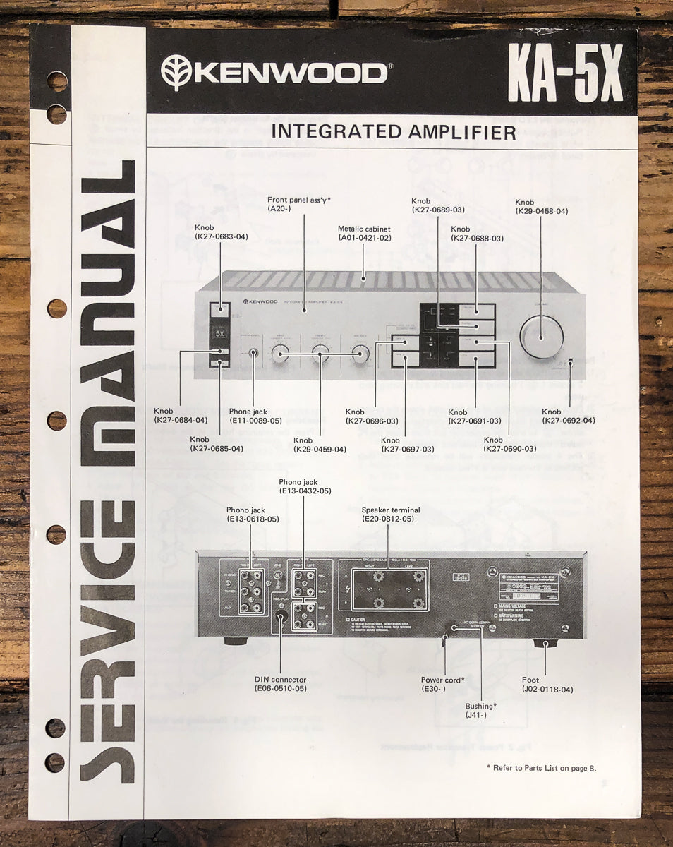 Kenwood KA-5X Amplifier Service Manual *Original*