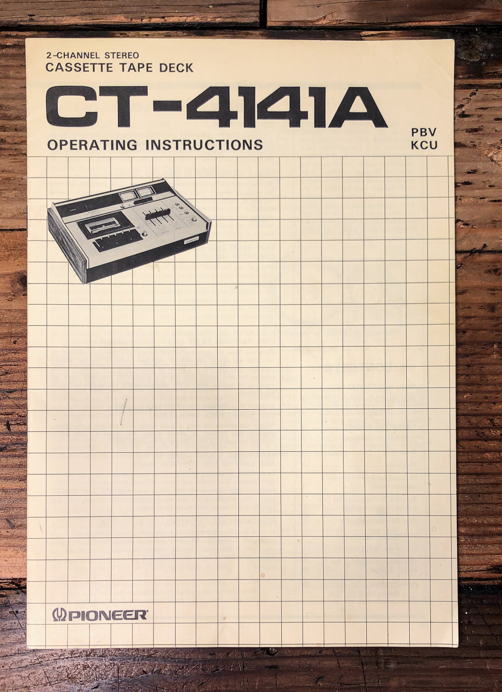 Pioneer CT-4141A Cassette Deck Owners / User Manual *Original*