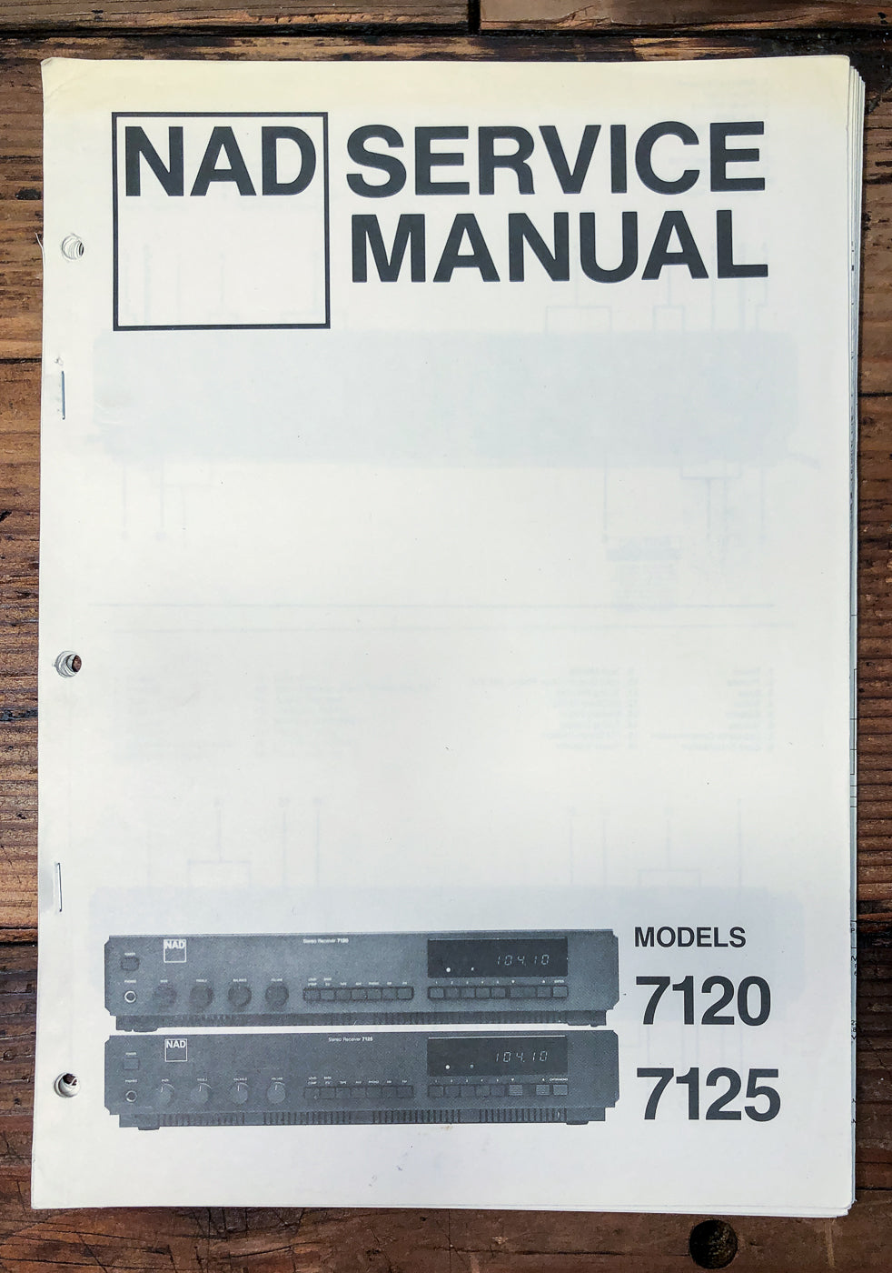 NAD Model 7120 7125 Receiver Service Manual *Original*