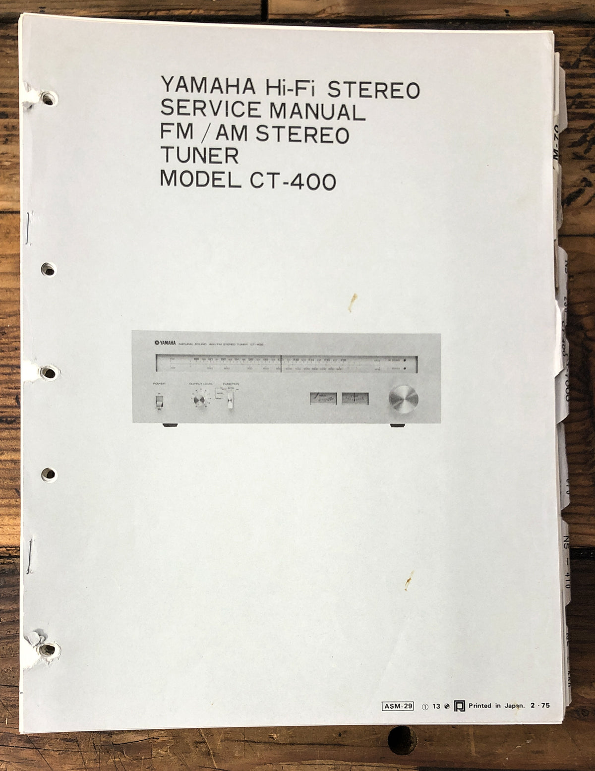 Yamaha CT-400 Tuner Service Manual *Original*