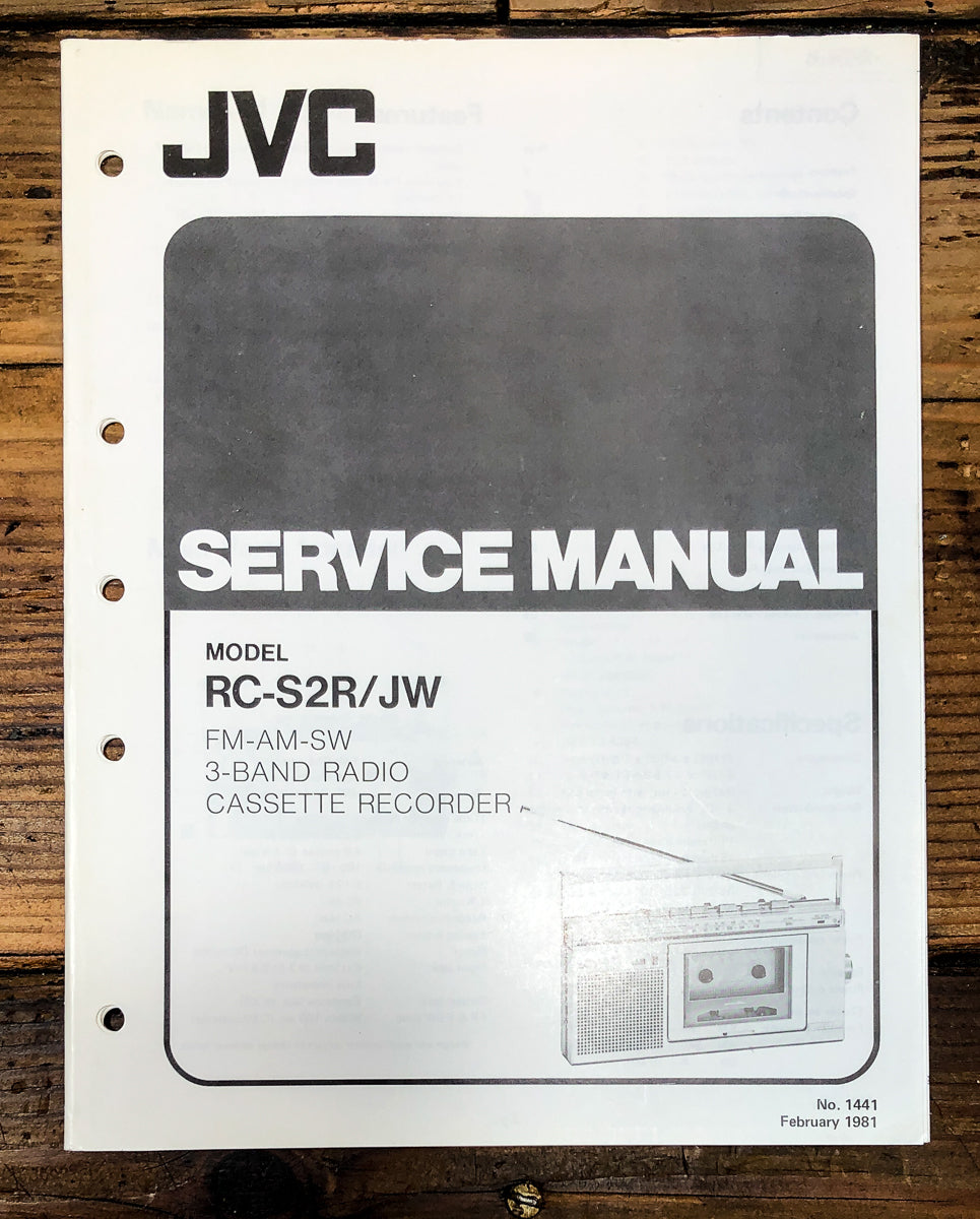 JVC RC-S2 RC-S2R -S2JW Radio Cassette Service Manual *Original*