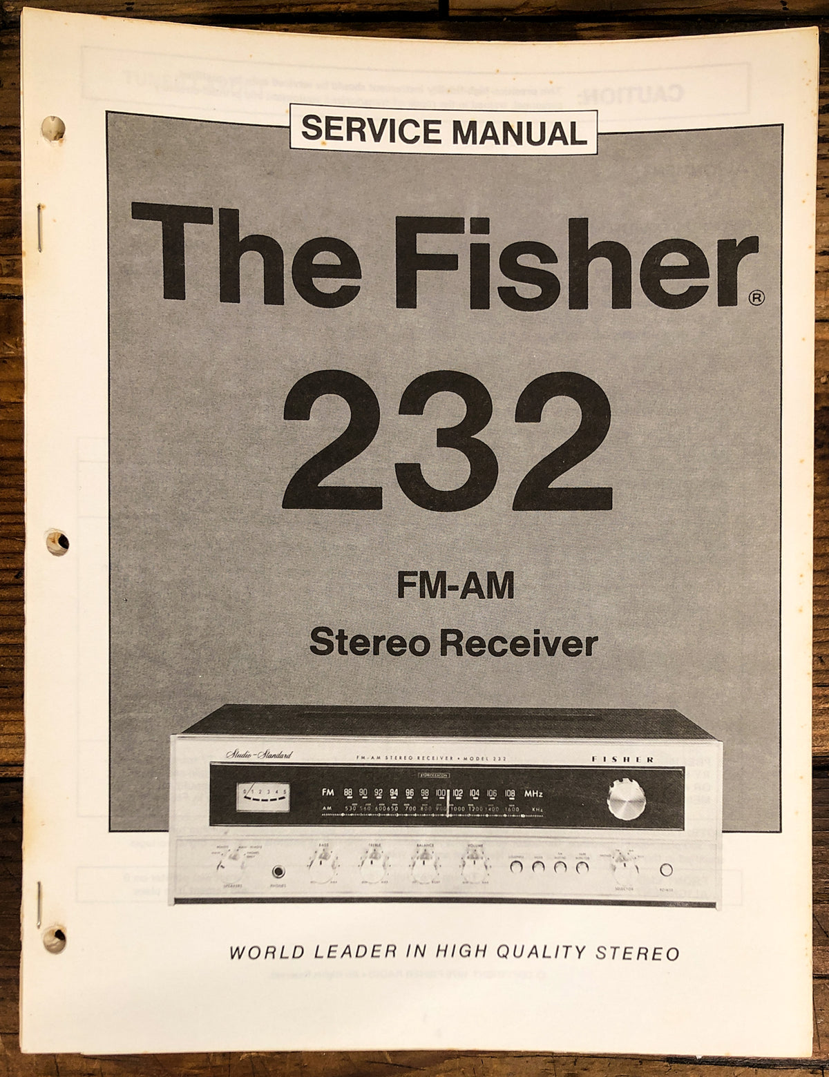 Fisher Model 232 Receiver Service Manual *Original*