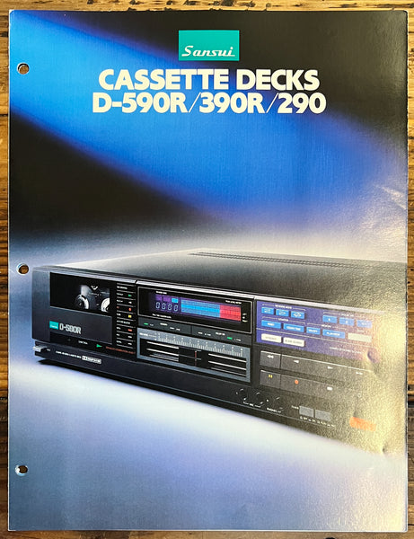 Sansui D-590R D-390R D-290 Cassette 7pg Dealer Brochure  *Original*