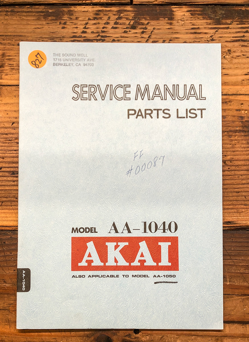 Akai AA-1040 AA-1050 Receiver Service Manual *Original*